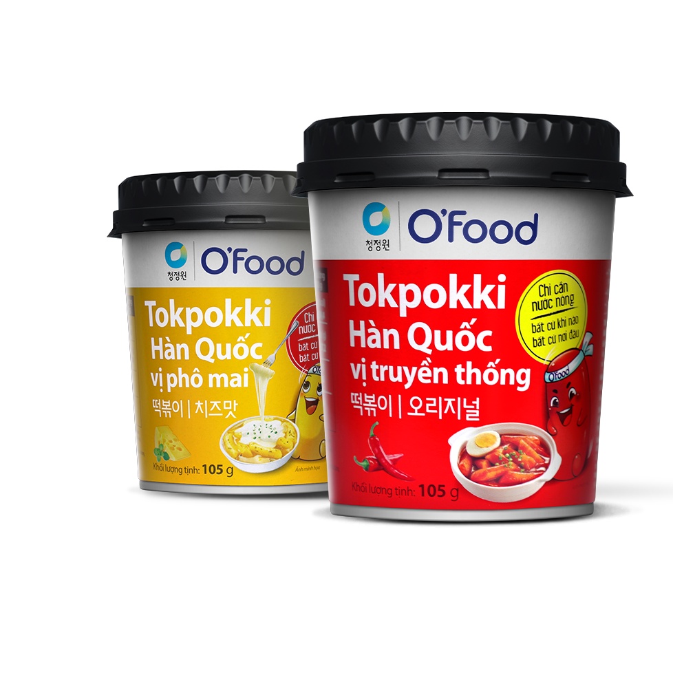 Bánh gạo tokbokki O'food vị phô mai/ truyền thống ly 105g | BigBuy360 - bigbuy360.vn