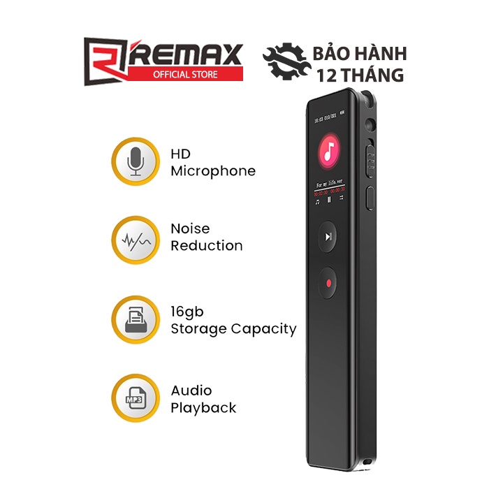 Máy ghi âm thu âm đa năng Remax RP3 Giảm tiếng ồn , Chuyên dụng mini siêu nhỏ gọn