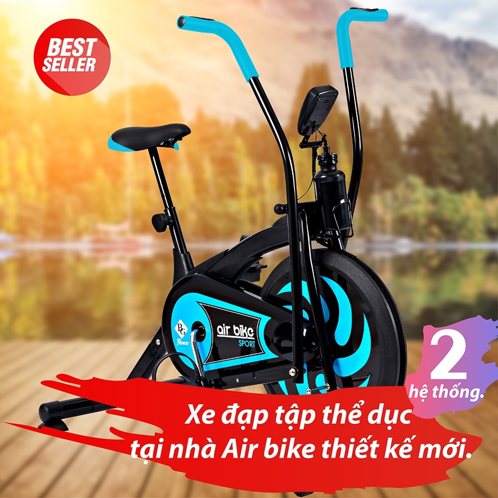 BG Xe đạp tập thể dục thể thao Air bike 8701 BLUE-RED