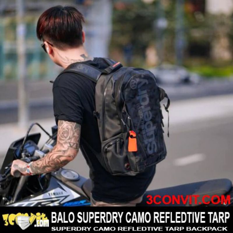 Balo laptop laptop 15.6 inch Phản Quang Chống Nước Super.Dry Camo Reflective Tarp Rucksack