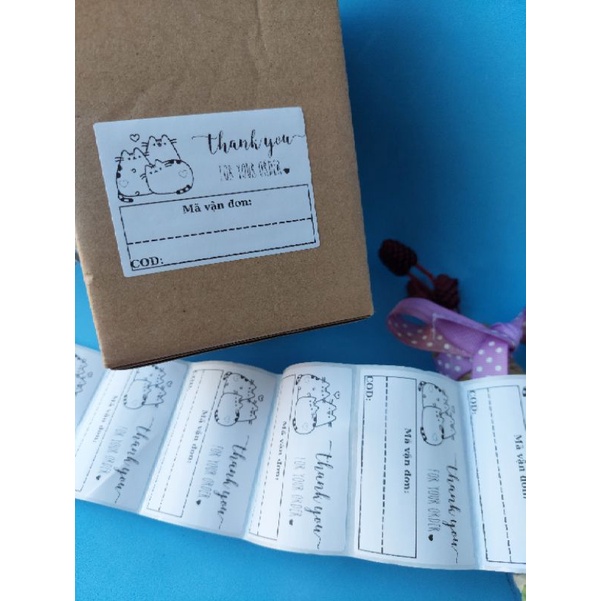 Tem ghi mã vận đơn, phiếu gửi hàng cute kích thước 7x5cm