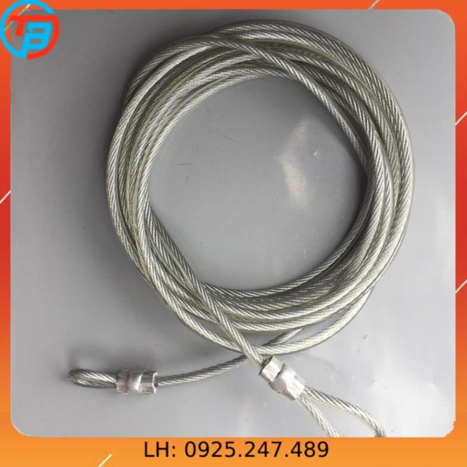 Dây cáp khóa xe bọc nhựa phi 8 dài 15m