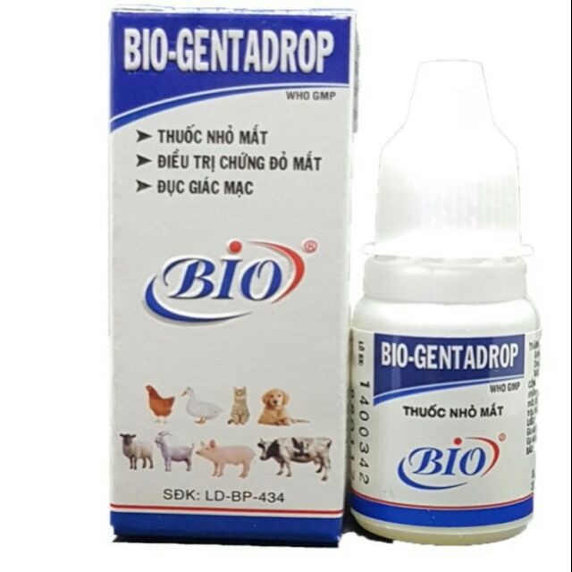 [Mã PET50K giảm Giảm 10% - Tối đa 50K đơn từ 250K] Dung dịch Nhỏ Mắt Cho Chó Mèo - Bio Gentadrop 10ml
