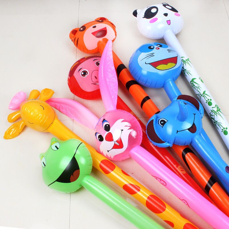 1 Bong Bóng PVC Dài Bơm Hơi Hình Đầu Động Vật Hoạt Hình Trang Trí Tiệc Cho Bé