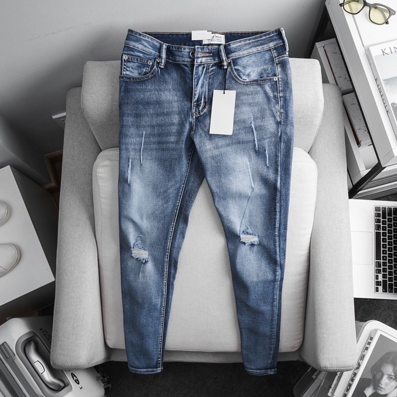 QUẦN JEAN NAM XANH WAX QUẦN BÒ NAM PHONG CÁCH THỜI TRANG CAO CẤP ỐNG ÔM ĐẸP CO DÃN MẪU MỚI HAIAN JEANs