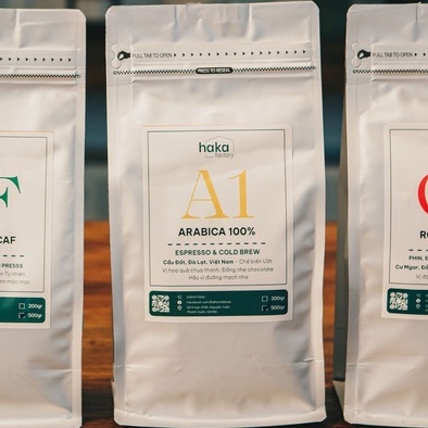 Cà phê Arabica Cầu Đất, Cà phê Arabica 100% mộc  Chế biến ướt Hậu vị ngọt đường mạch nha gói 500g Pha Espresso Coldbrew