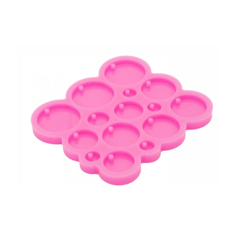 Khuôn Silicone Hình Tròn Làm Bông Tai Epoxy DIY