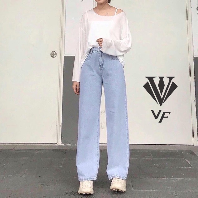 (Mỹ Nhân) QUẦN SUÔNG DÀI XANH NHẠT QUẦN NỮ LƯNG CAO TÔN DÁNG CHÂN DÀI