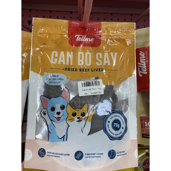 Gan bò sấy Tell Me cho Chó Mèo