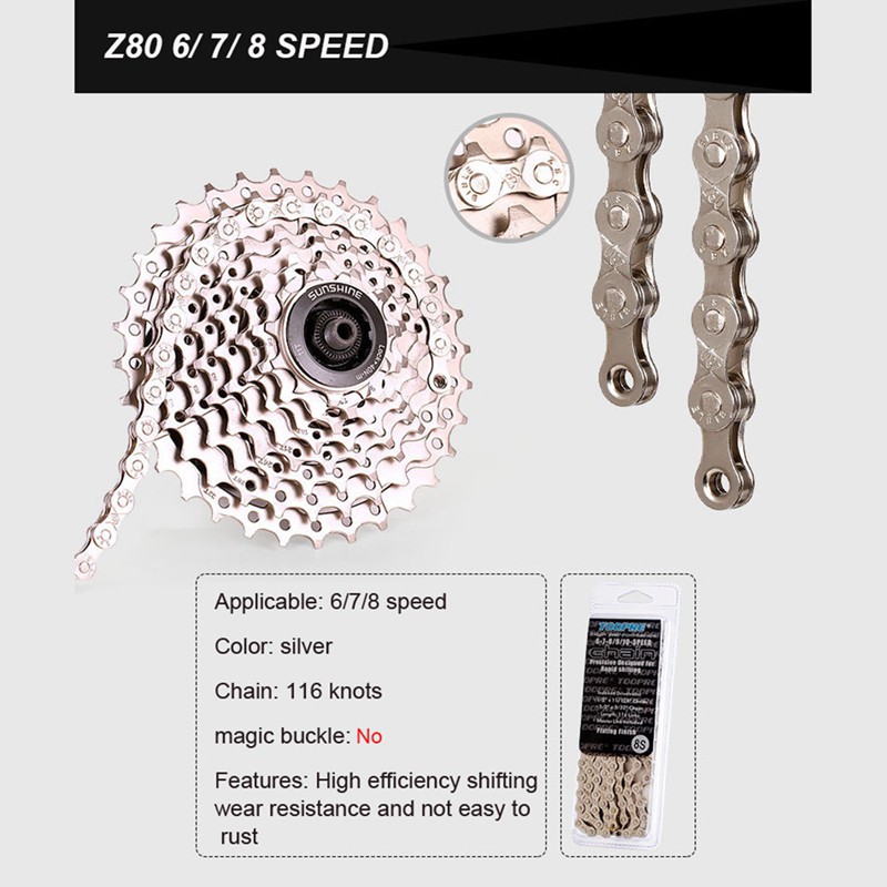New Stock Toopre Bicycle Chain Single Speed 6 7 8 9 10 11Speed 116L (6/7/8S)