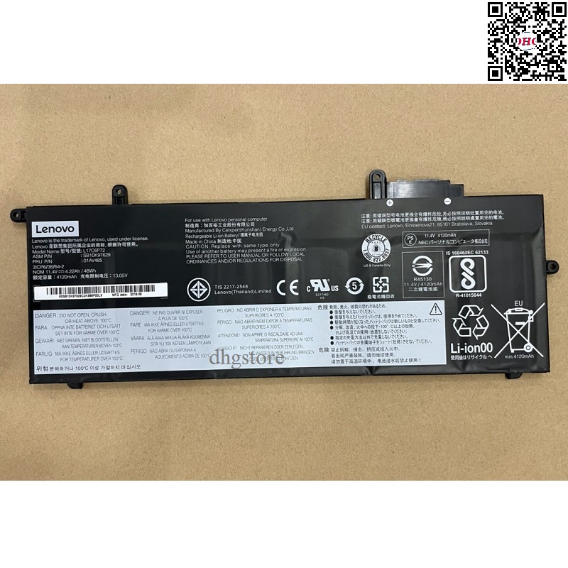 Pin laptop Lenovo Thinkpad X280 A285 L17L6P71 L17C6P71 L17M6P71 01AV484 01AV470 48Wh