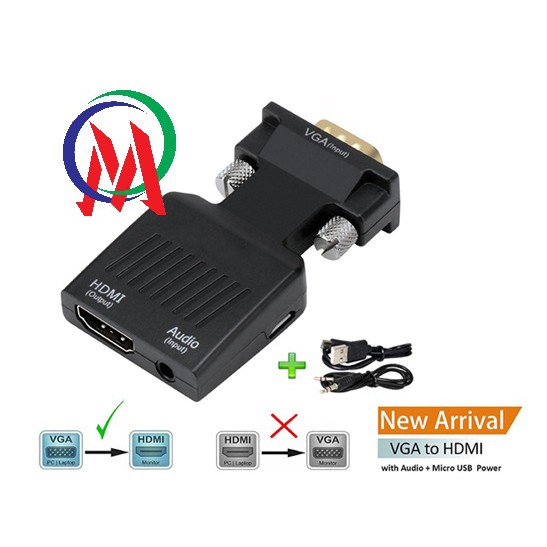 [Mua lẻ giá sỉ] Đầu Chuyển VGA -> HDMI có audio