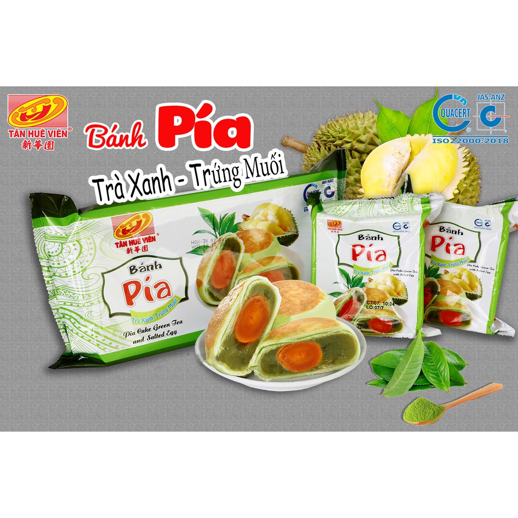 Bánh pía trà xanh trứng Tân Huê Viên túi 2 cái