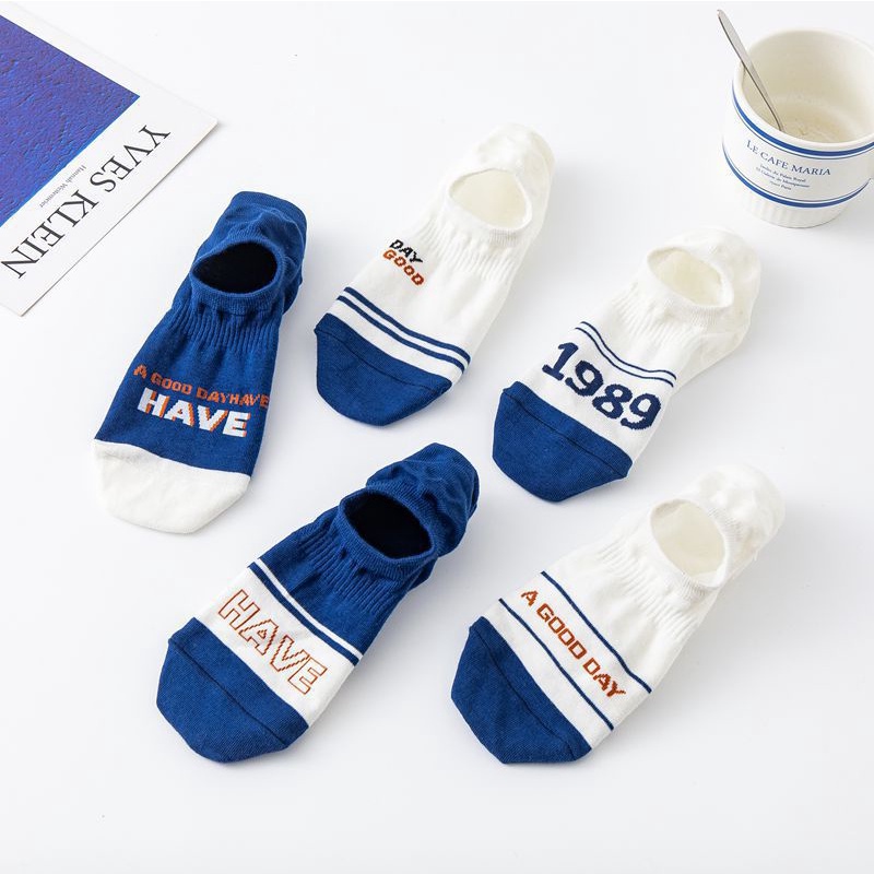 Hàng Có Sẵn Vớ Thể Thao cotton Miệng Nông Chống Trượt Màu Trắng Thời Trang Mùa Hè Cho Nam