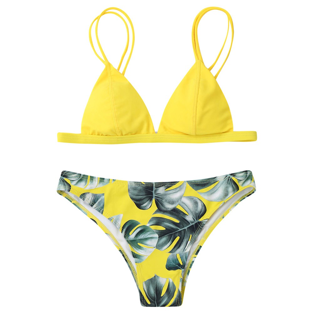 Bikini hoạ tiết lá thiết kế nâng ngực cho phái nữ | BigBuy360 - bigbuy360.vn