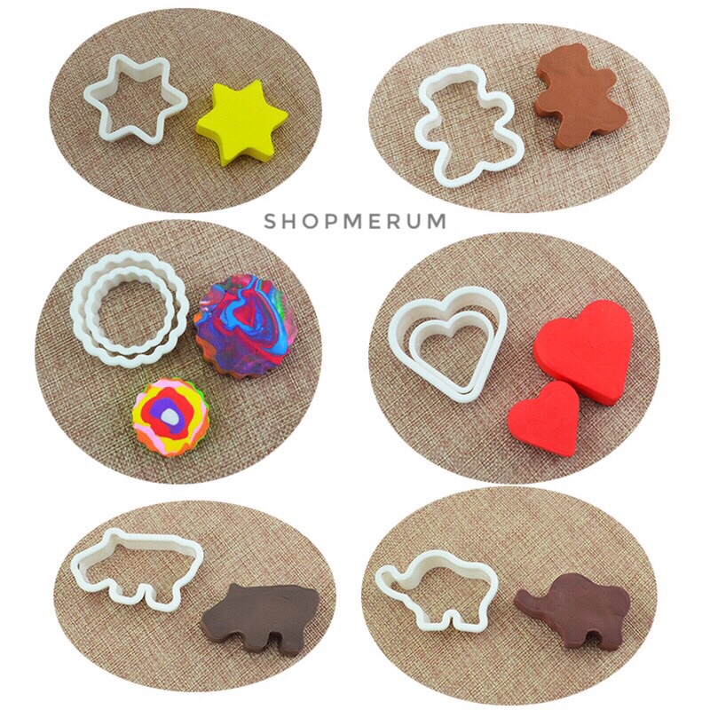 Set 6 Khuôn Cắt Bánh Tạo Hình 3D Xinh Xắn Thèm Ăn