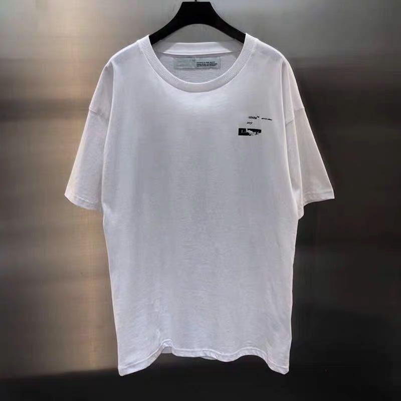 Off white Áo Thun Tay Ngắn Cổ Tròn In Hình Mũi Tên Đám Mây Thời Trang Xuân Hè Cho Nam Và Nữ