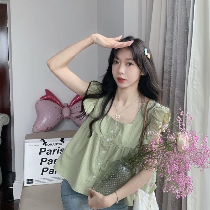 Áo Sơ Mi Nữ Cổ Búp Bê Thiết Kế Ngọt Ngào Và Tươi Mới