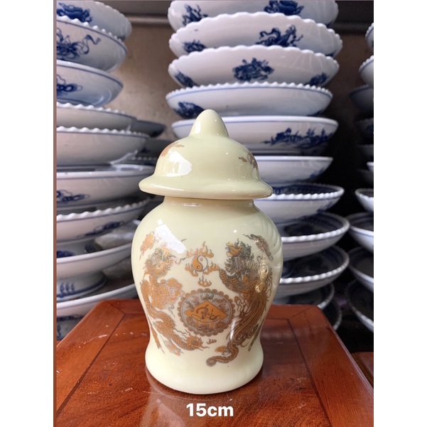 Choé Thờ Muối, Gạo, Nước Màu Vàng Kim, Hũ Đựng Gạo Muối Nước Trên Bàn Thờ