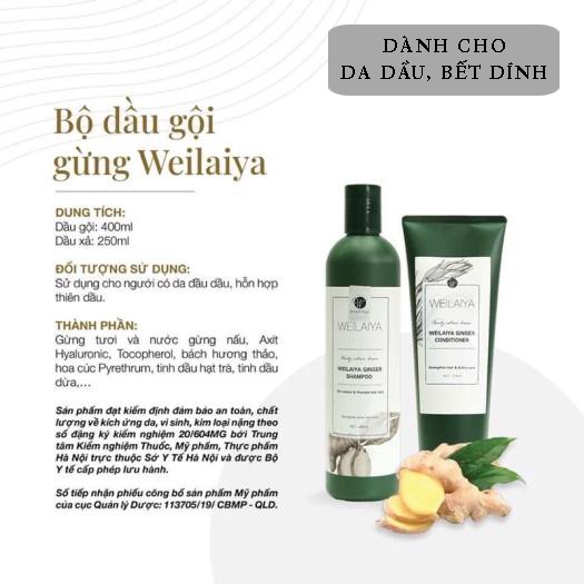 Dầu gội weilaiya, Dầu gội gừng trắng WEILAIYA Ginger 400ml