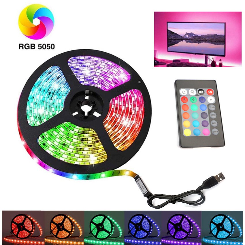 Dải Đèn Led Rgb / Bluetooth 0.5m - 5m Smd5050 Dc5V-12V Thay Đổi Màu Sắc Trang Trí Nhà Cửa / Quán Bar / Ktv