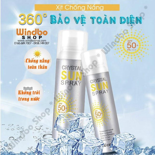 Chai Xịt Chống Nắng Crystal Sun Spray SPF50+ PA+++ 150ml
