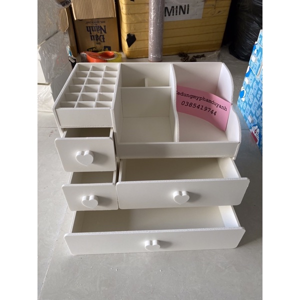 Kệ mỹ phẩm max plus trắng full ô son trên tim