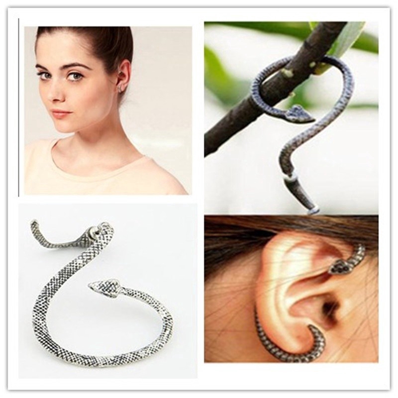 Khuyên vành tai hình rắn phong cách gothic cá tính độc đáo