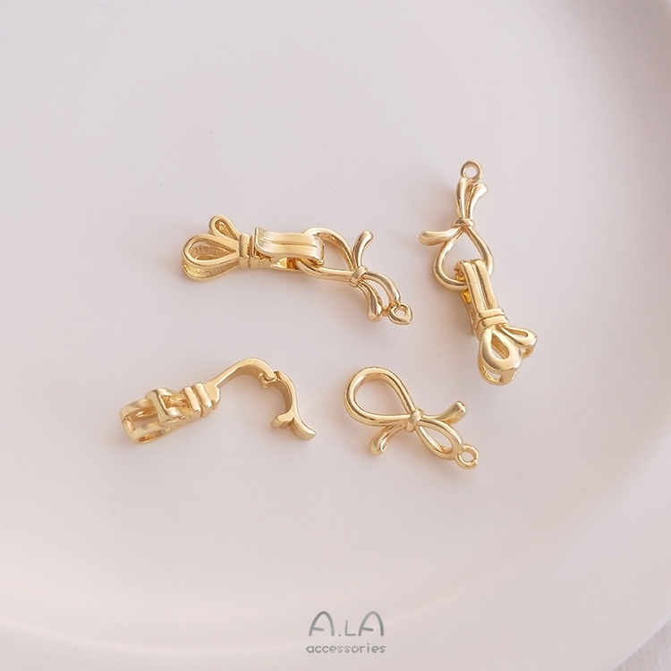 Khóa Cài Nối Dây Chuyền diy Bằng Đồng 14K Màu Vàng Hình Bướm Chuyên Dụng