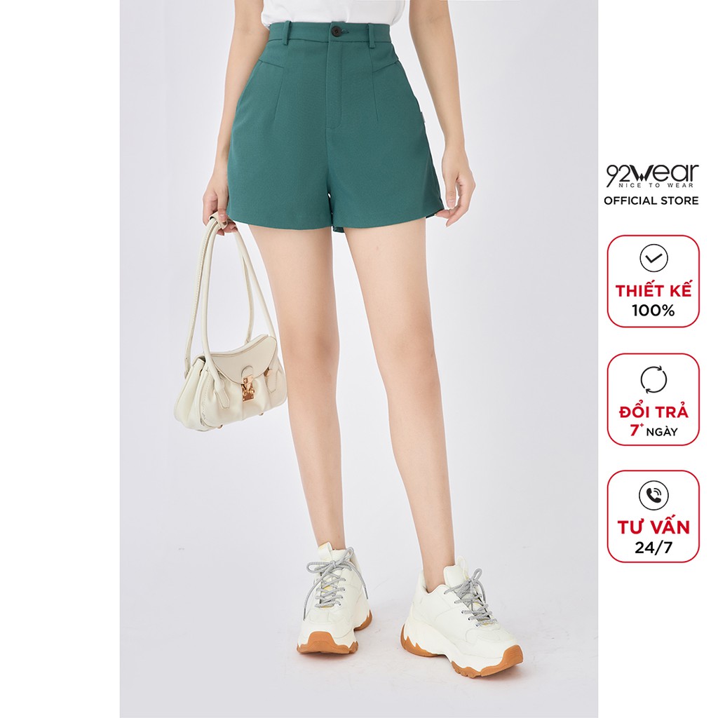 Quần short nữ 92WEAR sooc ngắn ống rộng thoải mái SVA1456