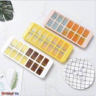 Bộ 3 khay làm đá làm thạch rau câu 14 viên/ 1 khay