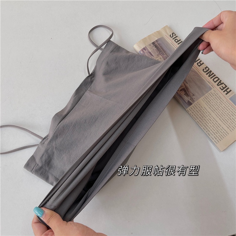 DUNEA Áo hai dây không gọng màu sắc đơn giản thời trang cho nữ