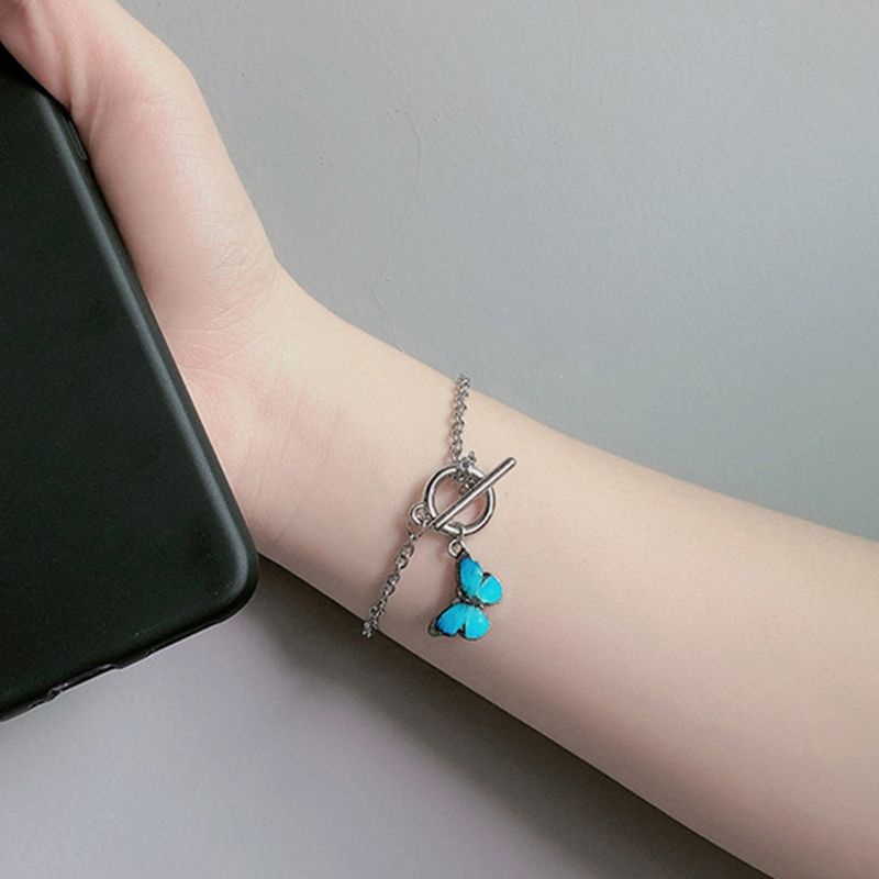 Vòng Tay Mặt Hình Bướm Bằng Hợp Kim Tráng Men Phong Cách Harajuku Dân Tộc Cá Tính Dành Cho Bạn Nữ