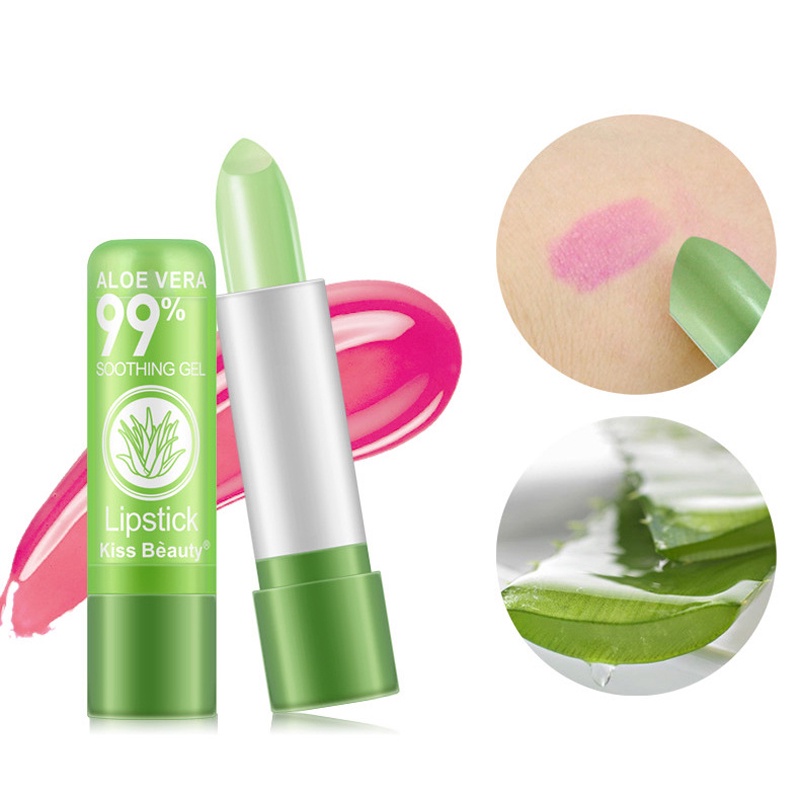 [Hàng mới về] Son Dưỡng Môi Kiss Beauty Chiết Xuất Lô Hội Tự Nhiên Lâu Trôi Thay Đổi Màu Sắc Theo Nhiệt Độ