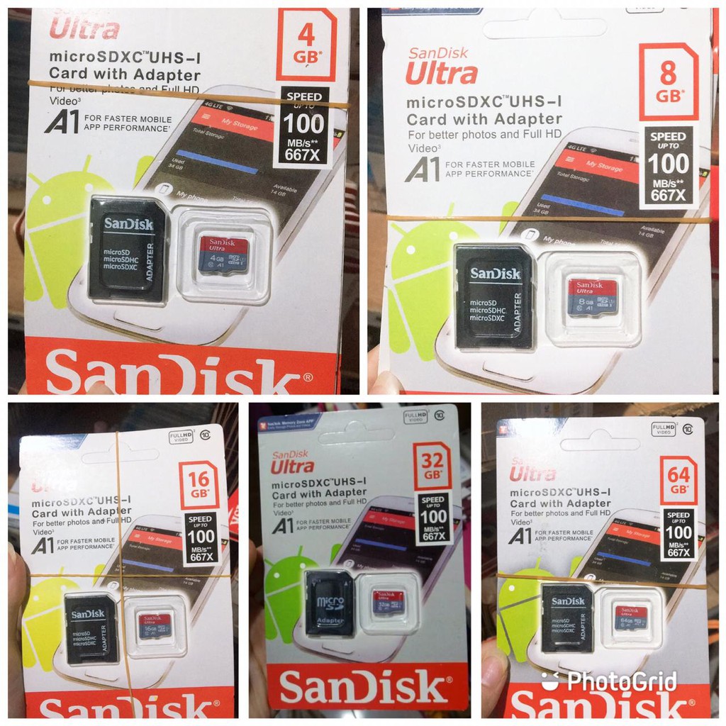 Thẻ Nhớ Sandisk Ultra + 4gb / Mmc Sandisk 4gb Mirco Sd 8gb / 16gb / 32gb / 64gb