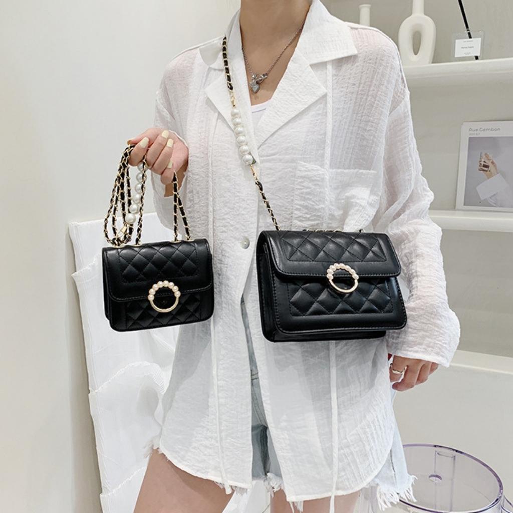 Túi Xách Đeo Chéo Nữ Đi Tiệc Dây Đeo Móc Khóa Phối Ngọc Sang Trọng  HARA Túi Xách
