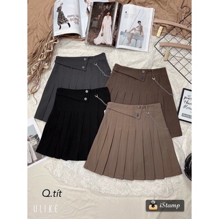 Chân váy xếp ly dây xích QC