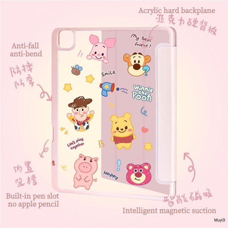 Ốp Máy Tính Bảng Cứng Chống Rơi Hình Winnie the Pooh Cho IPad2021 10.2/ipad12.9 Mini6 Air2/Air4/5 Ipad10.9