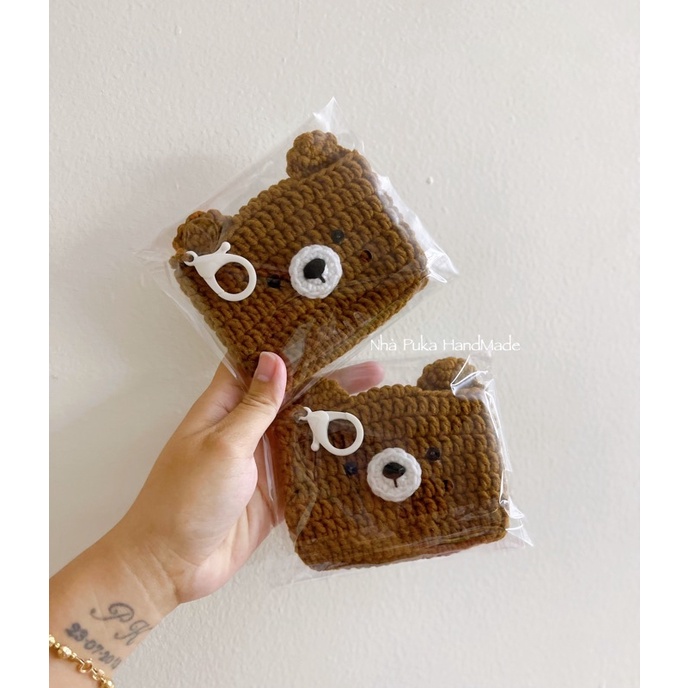 Ví/bóp len đựng thẻ ATM + hoa bằng len nhiều mẫu design by Nhà Puka