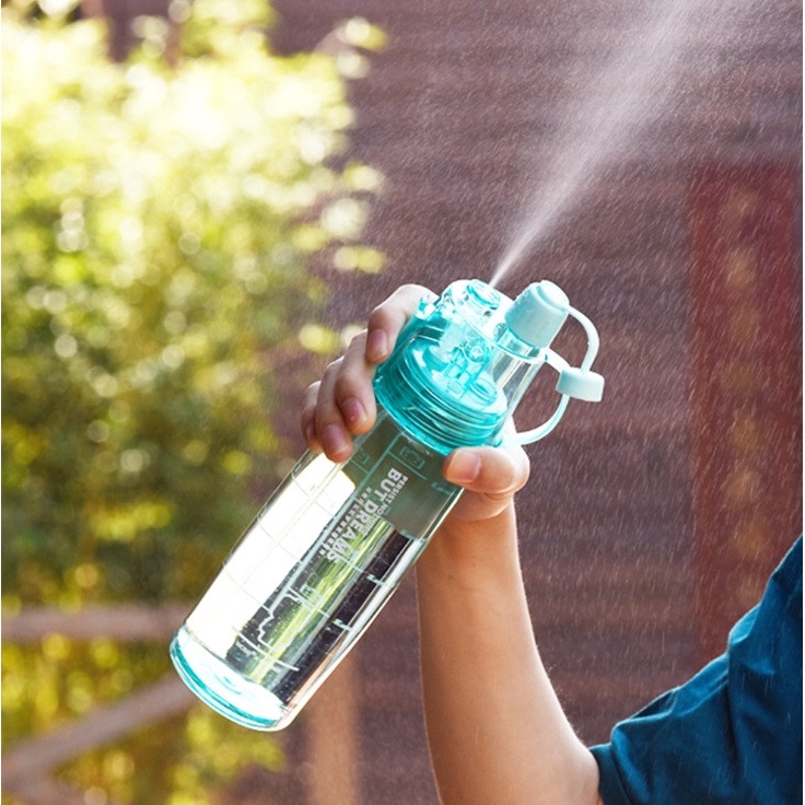 Bình nước thể thao họa tiết dễ thương có Phun sương 600ml Ly cốc giữ cách nhiệt Mã 20014
