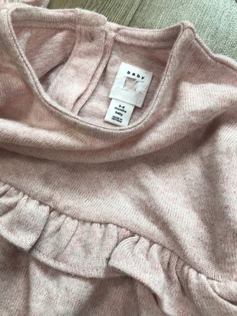 Áo váy cotton len Baby Gap màu Hồng paster xuất xịn