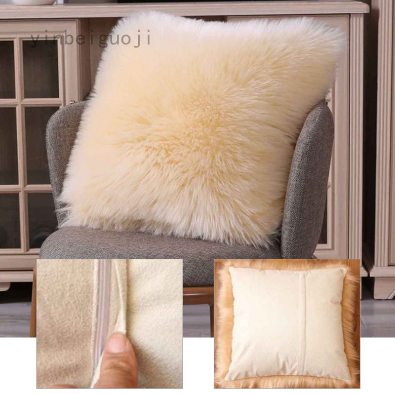 Vỏ gối phối lông mềm theo phong cách hiện đại dành cho trang trí sofa