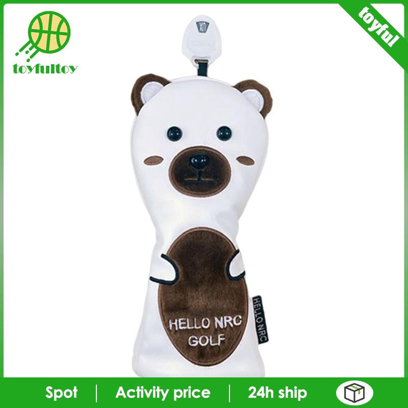 Vỏ Bọc Đầu Gậy Đánh Golf Bằng Da PU In Hình Gấu Dễ Thương