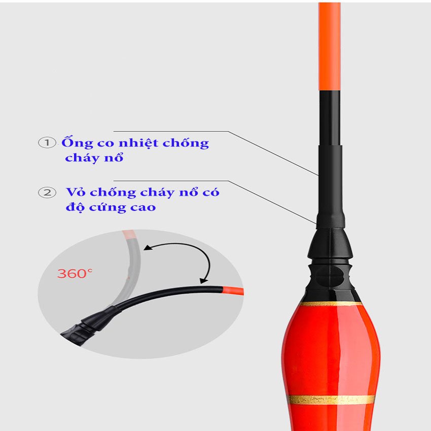 Phao Câu Cá Săn Hàng Đêm Thiên Cung Tử [ Tặng Kèm Pin ] Chất Liệu Carbon Tăm To Chống Mỏi Mắt - Sanami fishing