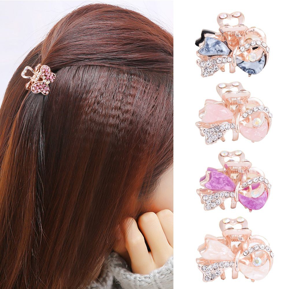 Kẹp tóc nơ mini đính đá dễ thương trẻ trung