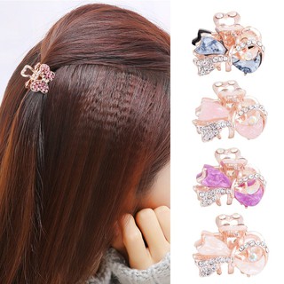 Kẹp tóc nơ mini đính đá dễ thương trẻ trung