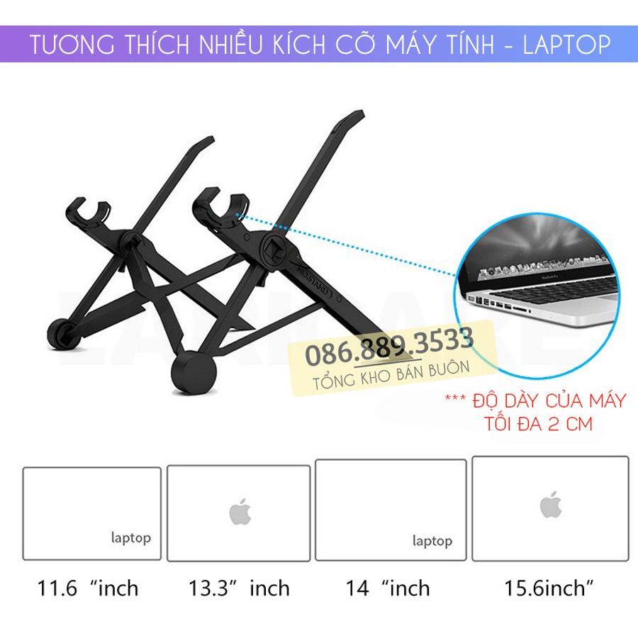 Giá đỡ Laptop, Macbook NEXSTAND K2 - Kệ Để Laptop - Máy Tính Bảng Trên Bàn - Tản Nhiệt Tốt