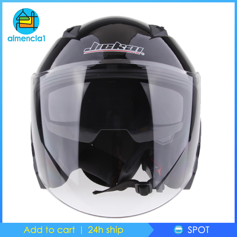 [ALMENCLA1]Motorcycle 3/4 Open Face Helmet with Full Face Shield Visor