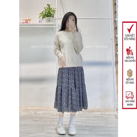 Áo len nữ J966 len cúc ngọc vintage Hàn Quốc siêu xinh | BigBuy360 - bigbuy360.vn