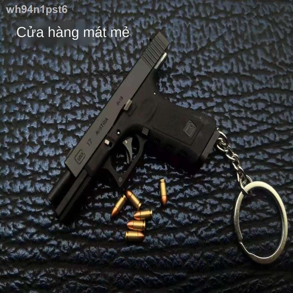 ↂ ✵ ✥☞Đế chế hợp kim G17 Glock GLO1: 3 Vỏ kim loại Phiên bản ném phá hủy Mô hình móc khóa Đồ chơi